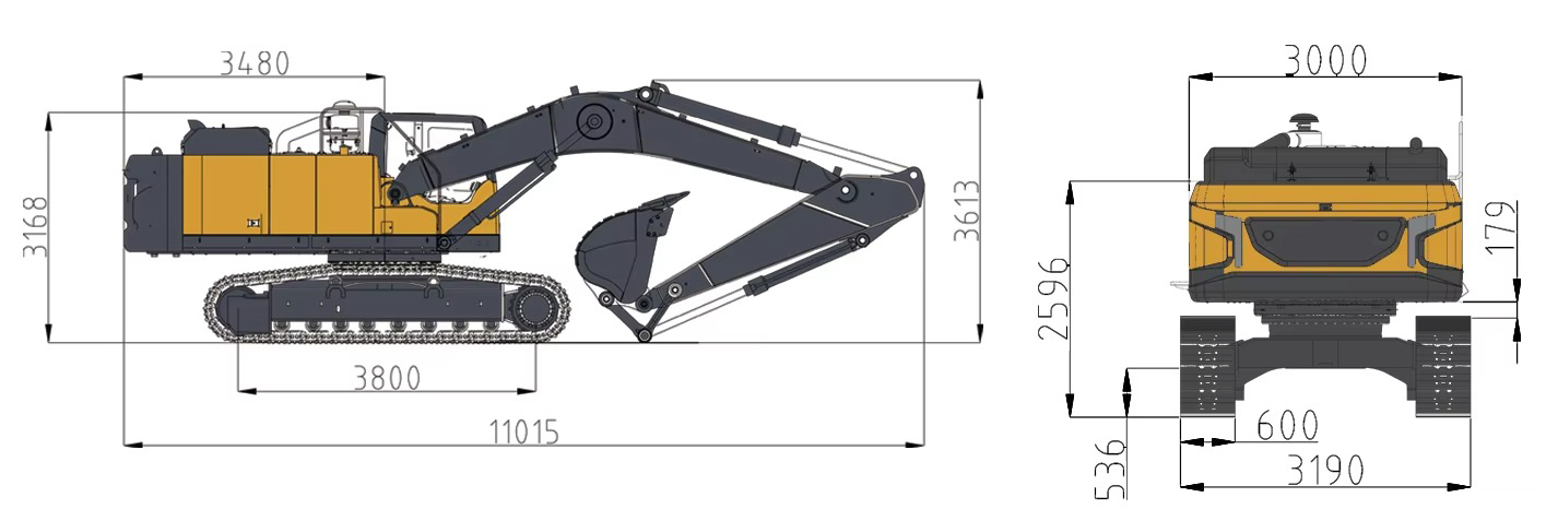 Detalhe 3 da escavadeira SH330