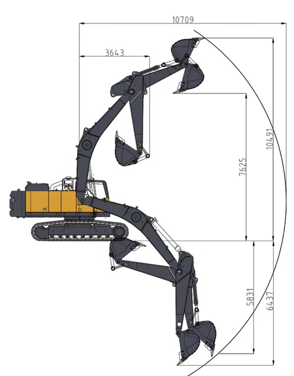 Detalhe 4 da escavadeira SH330